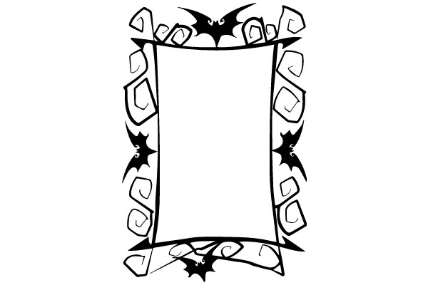 Stylized Bat Decoration with a White Center