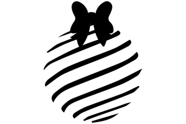 Stylized Butterfly on Striped Background