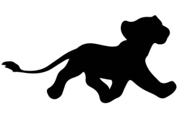 Silhouette of a Lion in Motion