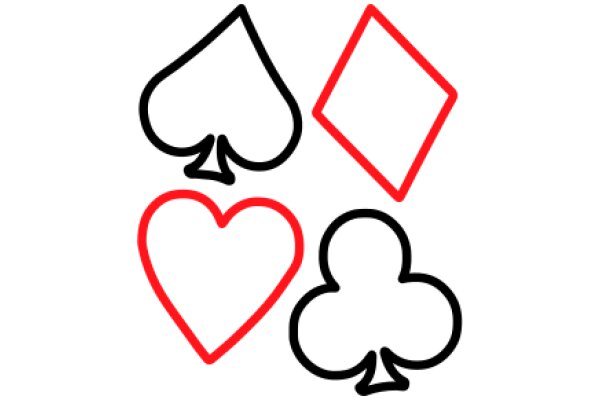 A Collection of Playful Symbols: A Heart, A Diamond, and a Spade