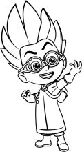 A Whimsical Character: A Cartoon Boy with Spiky Hair and Glasses