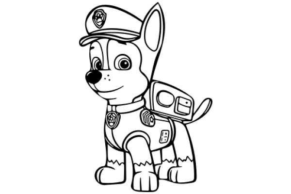 A Playful Pup in a Police Uniform