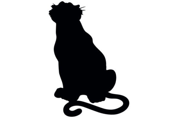 A Silhouette of a Cat on a White Background