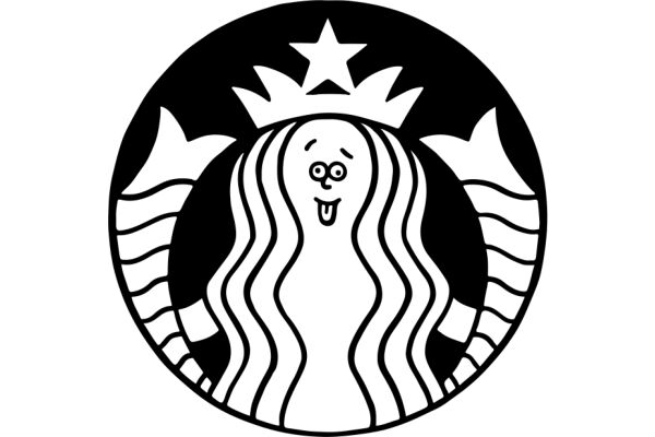 Stylized Starbucks Logo with a Smiling Face