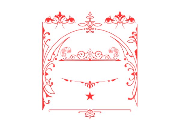 Elegant Red and White Decorative Frame