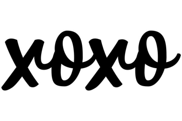 Stylish Black Calligraphy of the Word 'XOXO' on a White Background