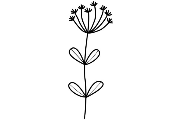 Simplistic Line Drawing of a Flower