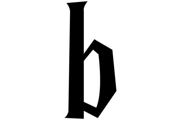 Stylized Black Letter 'B' on a White Background