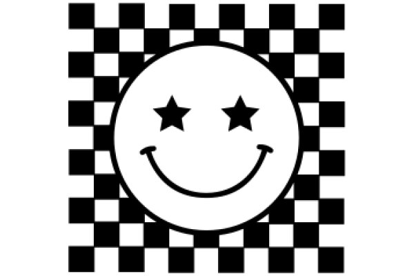 A Smiley Face Amidst a Checkered Background