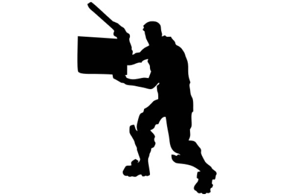 Silhouette of a Person Holding a Large Object