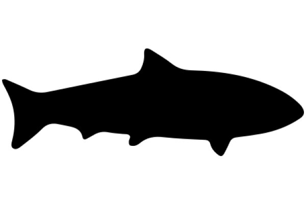 Simplistic Black Silhouette of a Fish