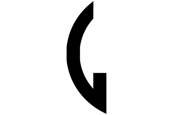 Stylized Black Letter 'G' on a White Background