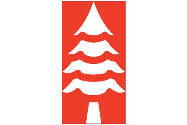 Simplistic Red and White Christmas Tree Icon