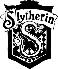 Stylized Logo of 'Slytherin' with a Snake Design