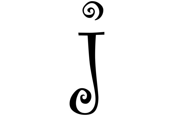 Stylized Letter 'T' with a Swirl Design