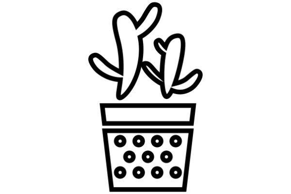 Simplistic Line Drawing of Bananas in a Basket