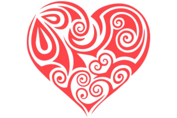 Vibrant Red Heart with Intricate Swirl Design