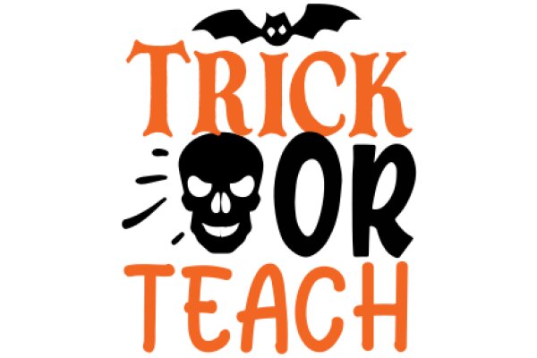 Halloween-themed logo with a playful twist on the phrase 'Trick or Treat'