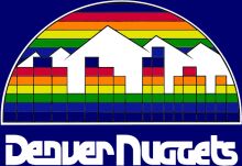 Vibrant Rainbow Mountain Logo for Denver Nuggets