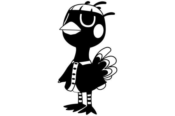 Stylish Cartoon Character: A Fashionable Bird with a Tie and Sunglasses