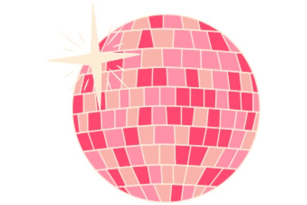 Vibrant Pink Disco Ball with a Sparkling Starburst