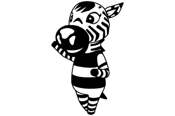 Zebra Cartoon Character with a Big Nose