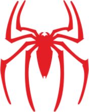 Vivid Red Spider Logo on White Background