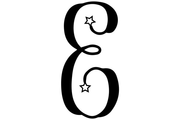 Stylized Letter 'E' with Star Design