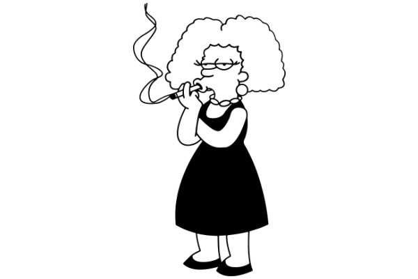 A Cartoon Character Smoking a Cigarette with a Smirk on Her Face