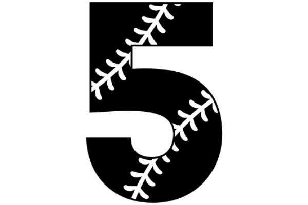 A Logo of the Number Five with a Baseball Stitch Design