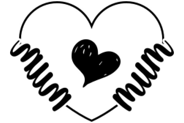 AHeart with a Spiral Design and a Curved Line Surrounding It