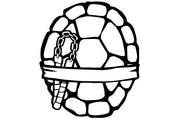 ASoccer Ball with a Chain and a Heart