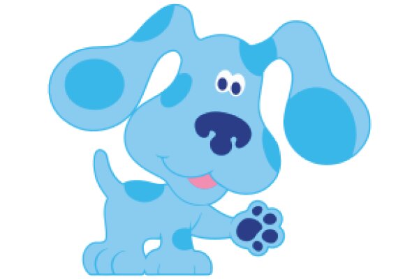 A Friendly Blue Dog with a Pink Tongue and Big Ears