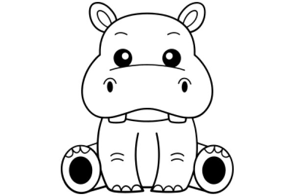 A Whimsical Drawing of a Cartoon Rhino