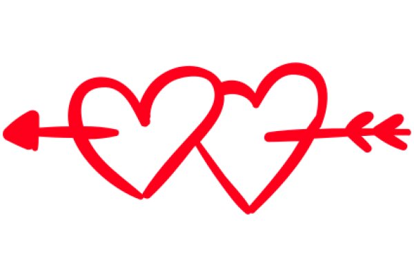 Digital Art: A Red Heart and Arrow on a White Background