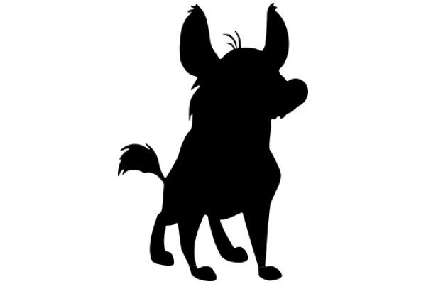 Silhouette of a Playful Cartoon Dog