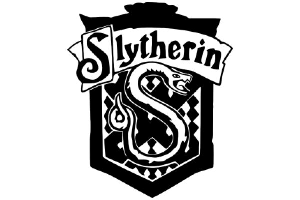 Stylized Logo for 'Slytherin' with a Snake Design