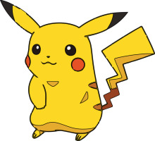 Pikachu's Playful Pose: A Cartoon Character's Charming Display of Friendliness