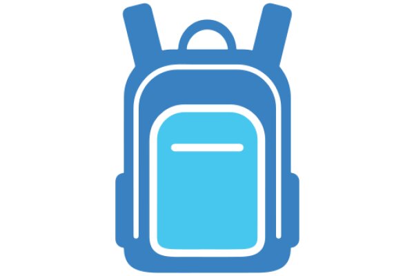 A Blue Backpack Icon with Handle and Straps