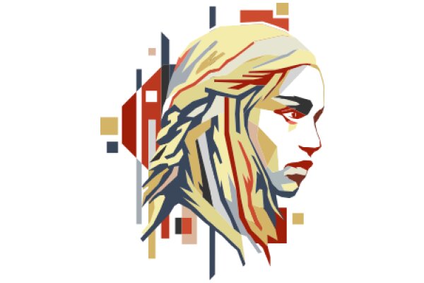 Stylized Portrait of a Woman with Abstract Background