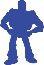 A Silhouette of a Humanoid Figure in Blue