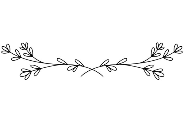 Simplicity in Design: A Line Drawing of a Floral Branch