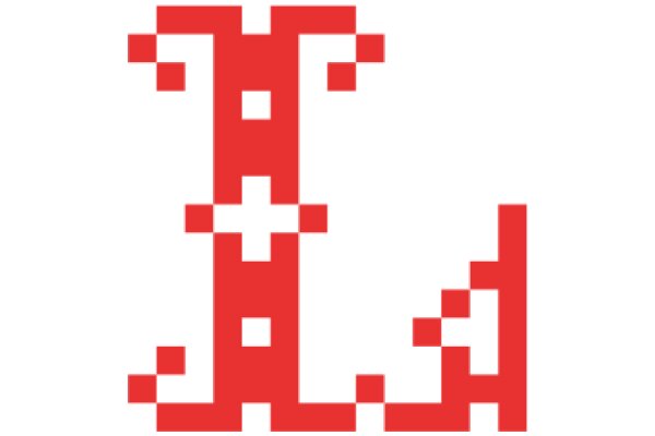 Vintage Pixel Art: A Retro-Futuristic Letter 'L'