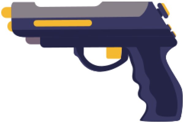 Stylized Illustration of a Blue and Yellow Gun