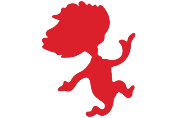 Vivid Red Silhouette of a Cartoon Character