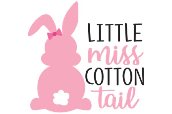 Cute Pink Bunny with a Bow, Promoting Little Miss Cotton Tail