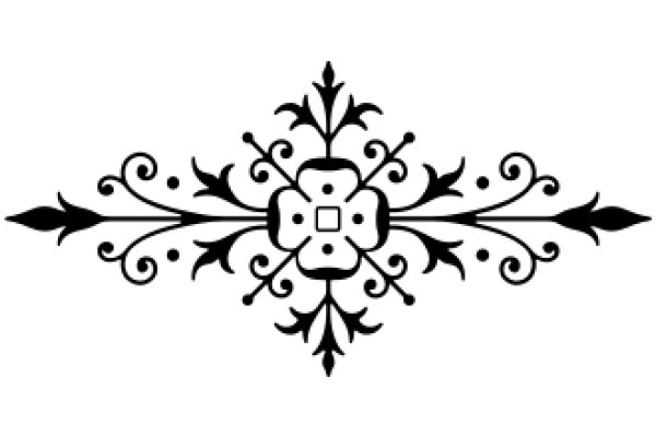 Stylized Floral Pattern with a Central Square Design