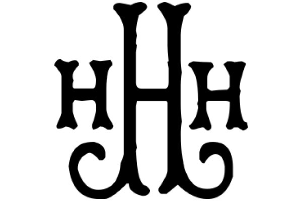 Monochrome Logo of a Letter 'H' with a Stylized Design