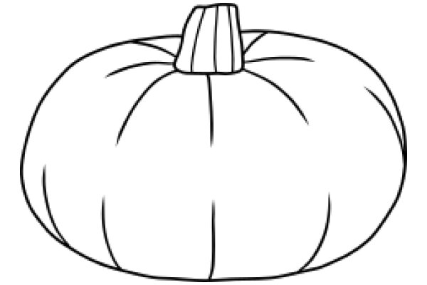 A Simple Line Drawing of a Pumpkin