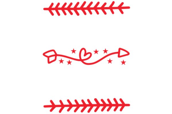 A Red Heart and Arrow Design on a White Background